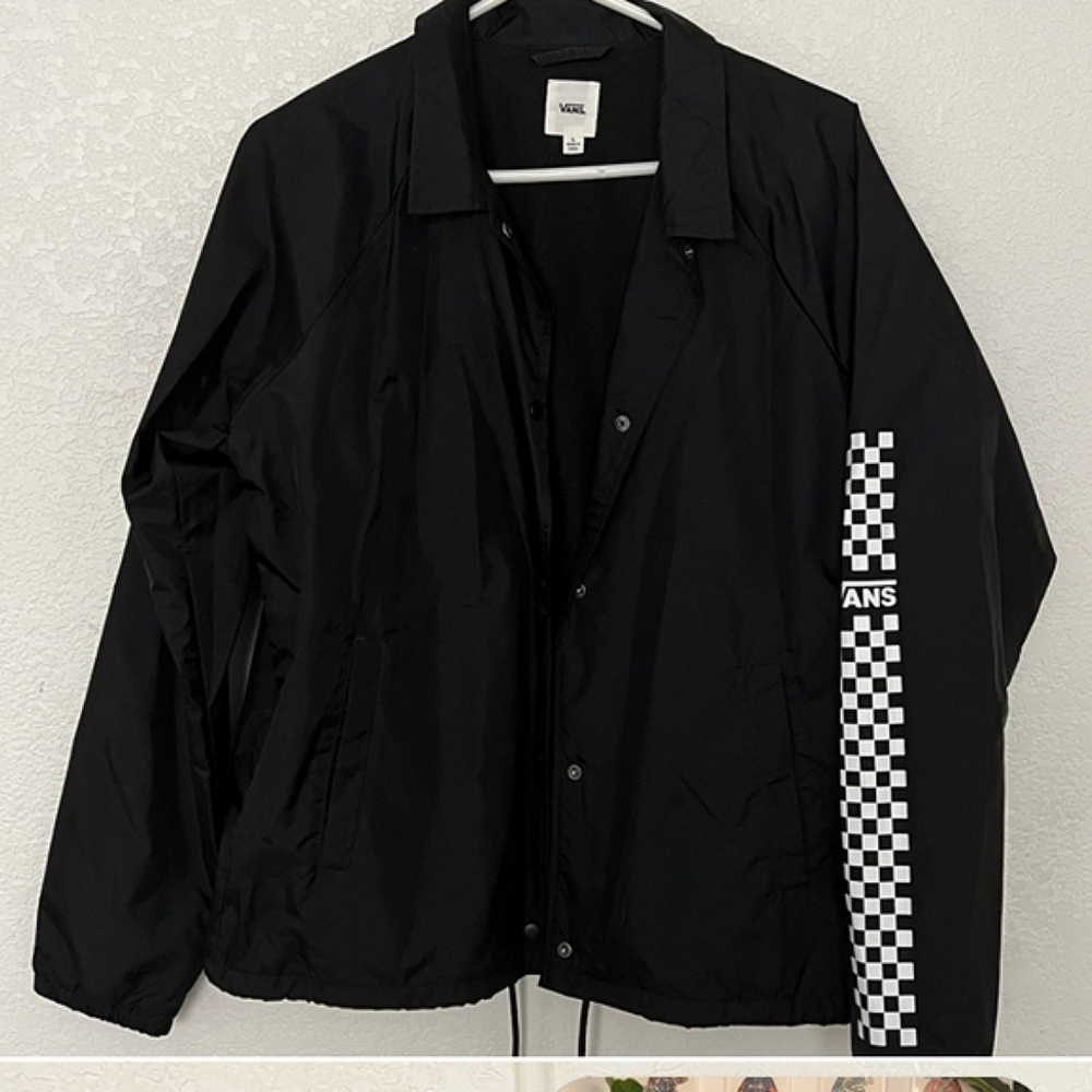 Checkered sleeve Vans windbreaker jacket